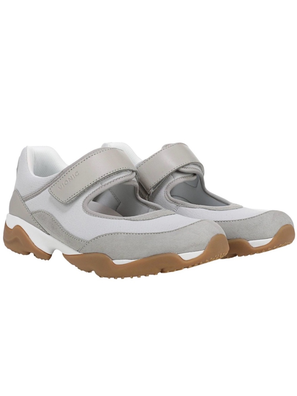 Vionic Women’s Walk Slim Giselle Mary Jane Shoes Gray Silver Size 7.5 NWOT